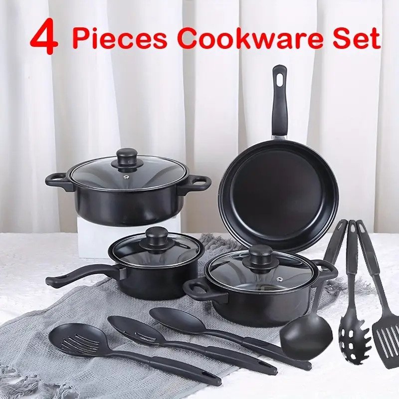 Black Stoneware Cookware Set