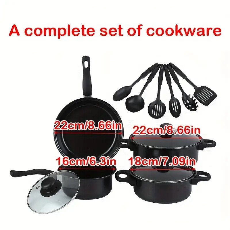 Black Stoneware Cookware Set2