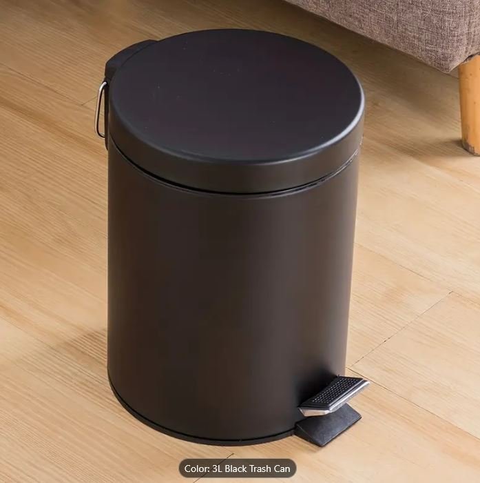 Black Trash Garbage Bin