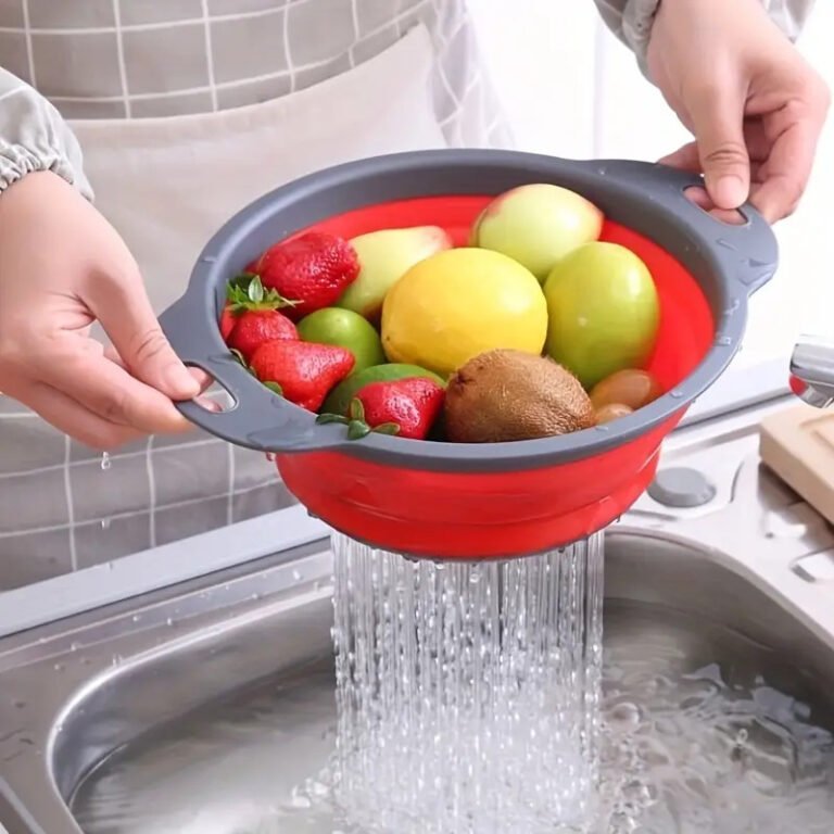 Collapsible Drain Basket with Gray Design