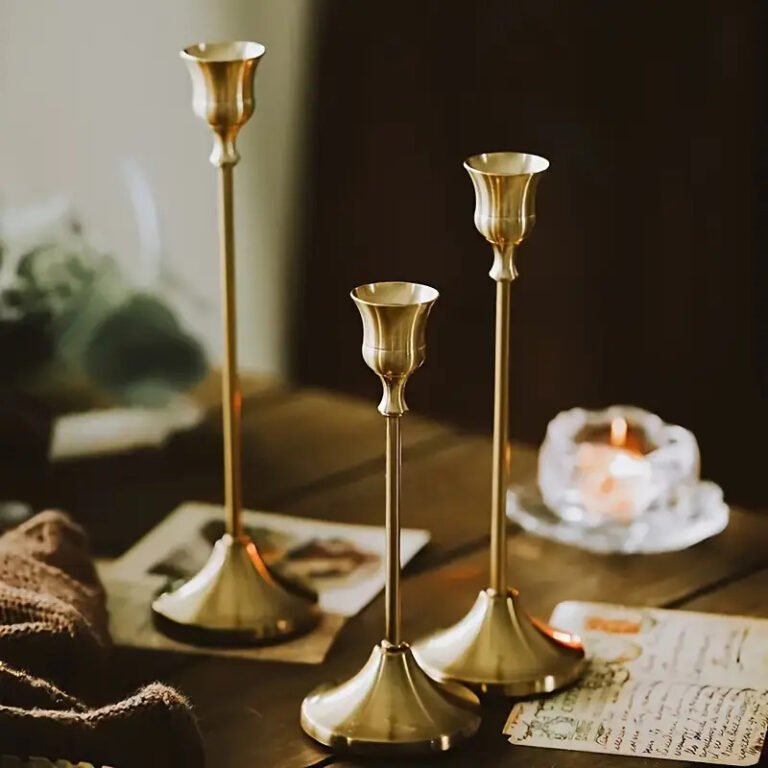 Copper Color Candlestick Set