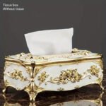 Golden Floral Tissue Box Holder