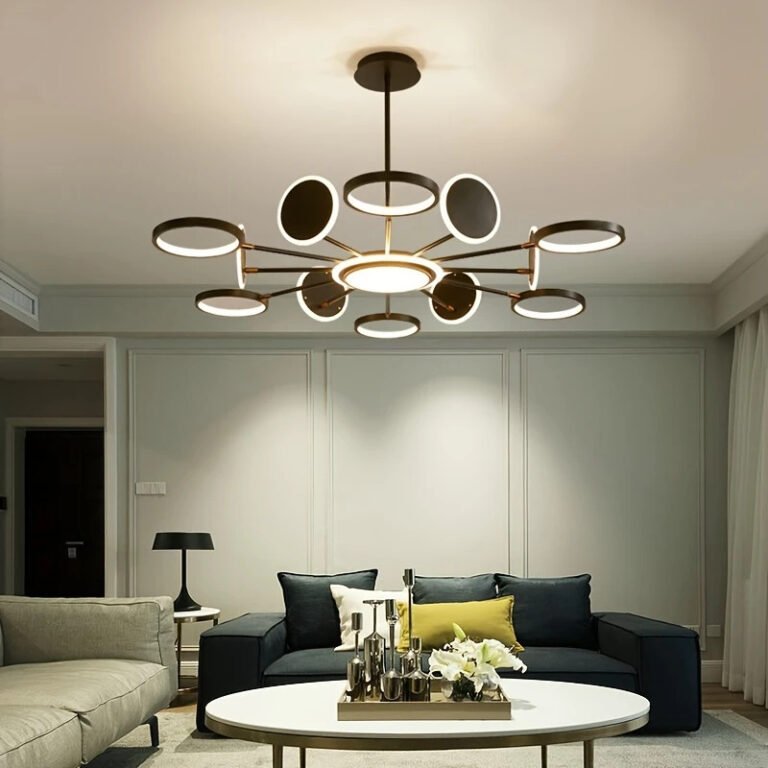 Modern LED Chandelier with Adjustable Brass