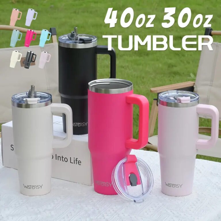 WATERSY Tumbler With Handle and Straw