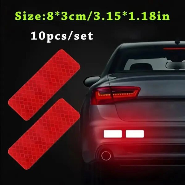 10pcs Car Bumper Reflective Stickers