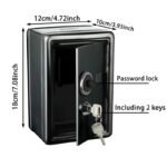 1pc Stylish Black Metal Security Box