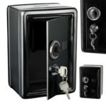 1pc Stylish Black Metal Security Box