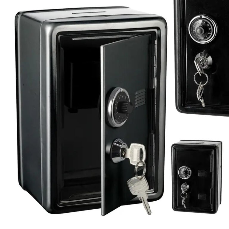 1pc Stylish Black Metal Security Box