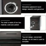 1pc Stylish Black Metal Security Box