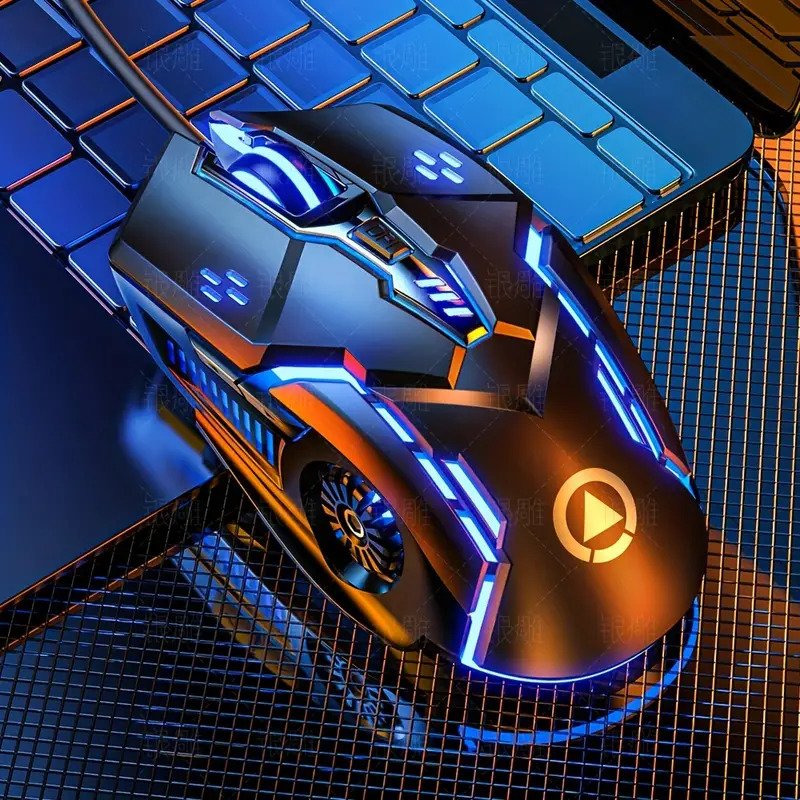 Silver Carved Mechanical Gaming Mouse