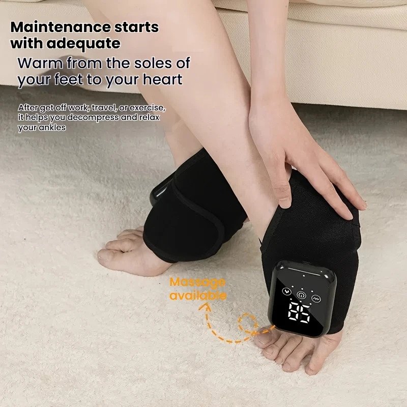 An ankle heating massager for