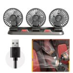 Car mounted USB 3 head foldable fan