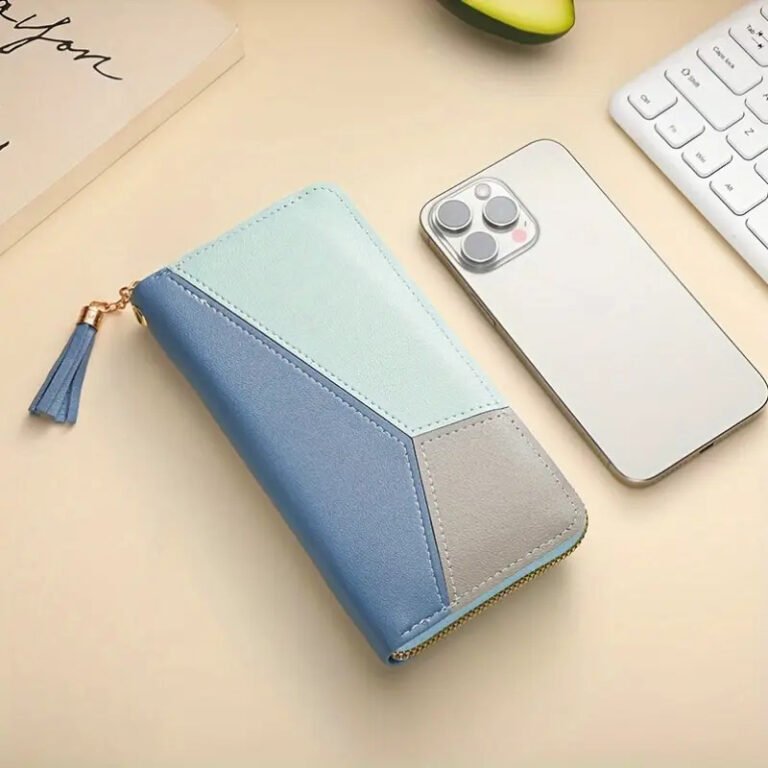 Color Block Long Wallet Women'S Clutch