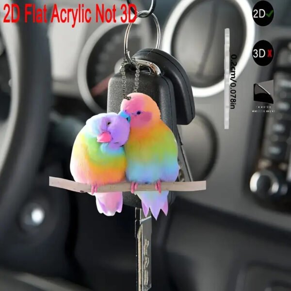 Colorful Lovebirds Acrylic Hanging