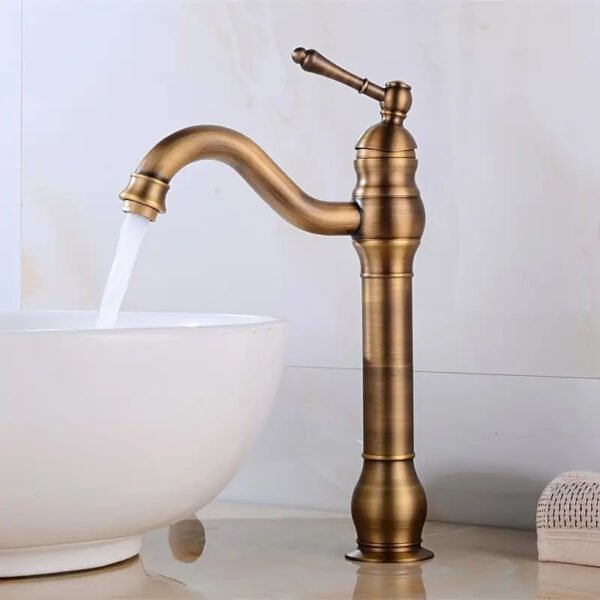 Elegant Brushed Golden Bathroom Faucet