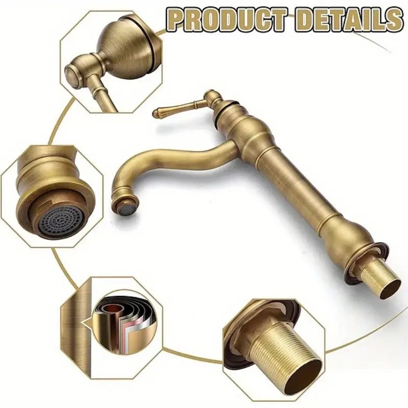Elegant Brushed Golden Bathroom Faucet