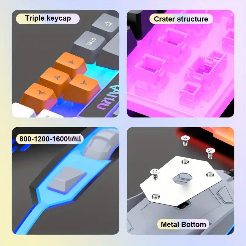 Gaming Glowing Keyboard And Mouse Set