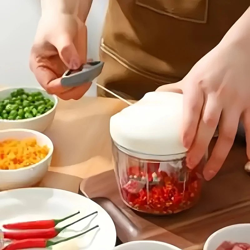 Manual Garlic Press and Vegetable Chopper1