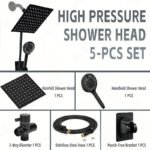 Pressure Square Rain Shower Head Set