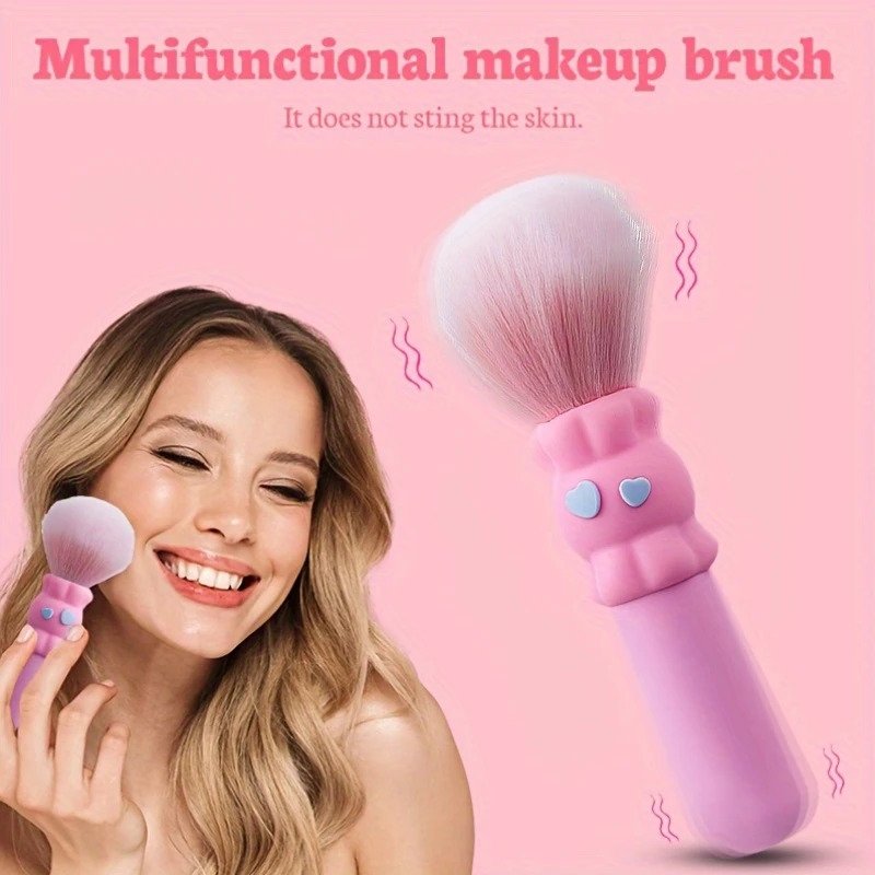 Rechargeable Makeup Brush with Soft Pink Bristles1