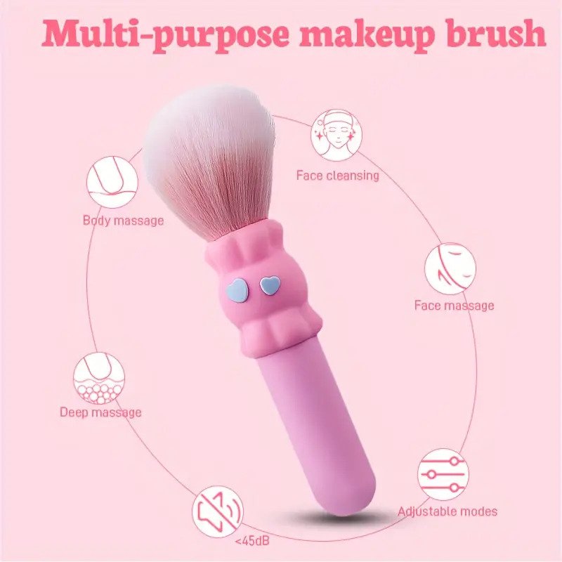 Rechargeable Makeup Brush with Soft Pink Bristles3