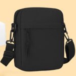 Unisex Black Nylon Camera Bag