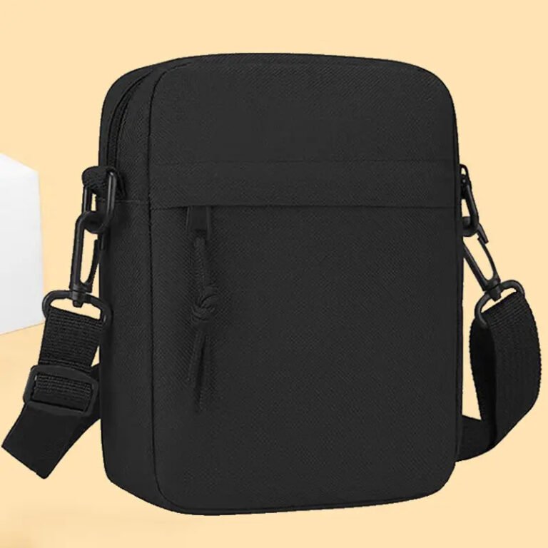 Unisex Black Nylon Camera Bag