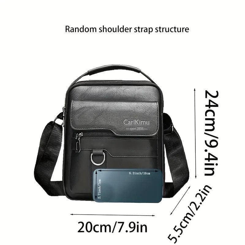 Unisex Retro Vertical Crossbody Bag