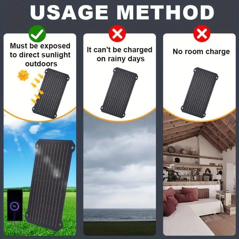 1pc Portable Solar Panel Charger