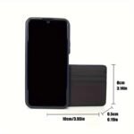 1pc Sleek Black Faux Leather Card Holder