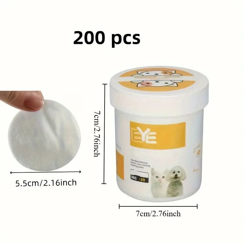 200pcs Gentle Pet Eye Wipes for Cats