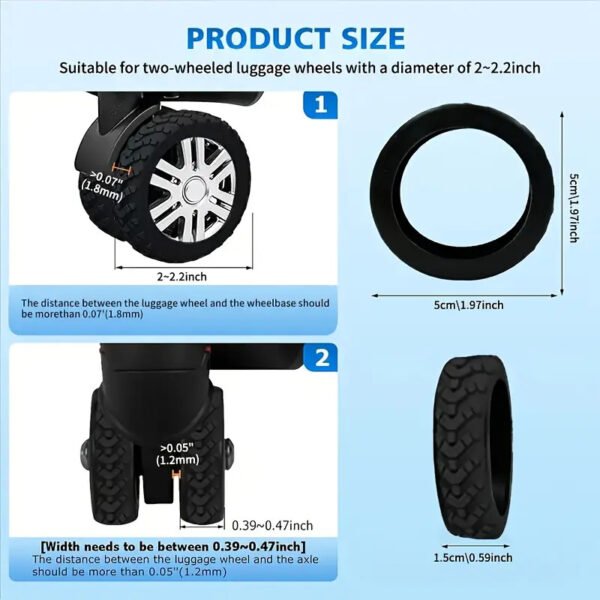 8pcs Silicone Luggage Wheel Covers