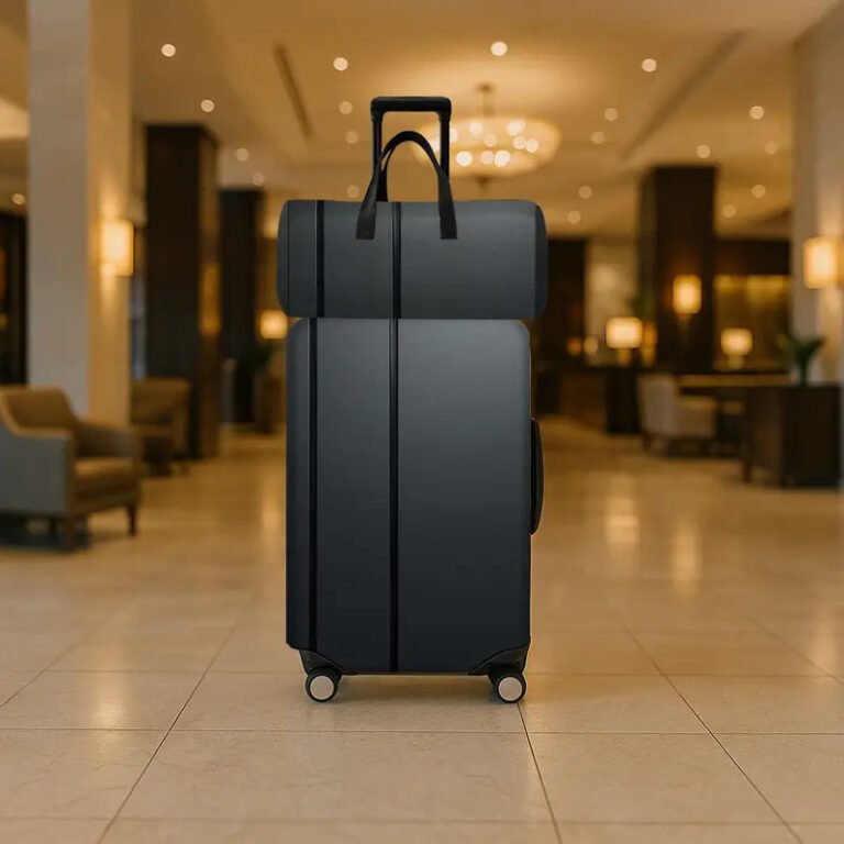 Black Striped Pattern Printed Luggage Set