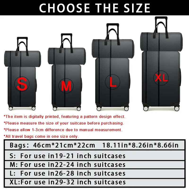 Black Striped Pattern Printed Luggage Set