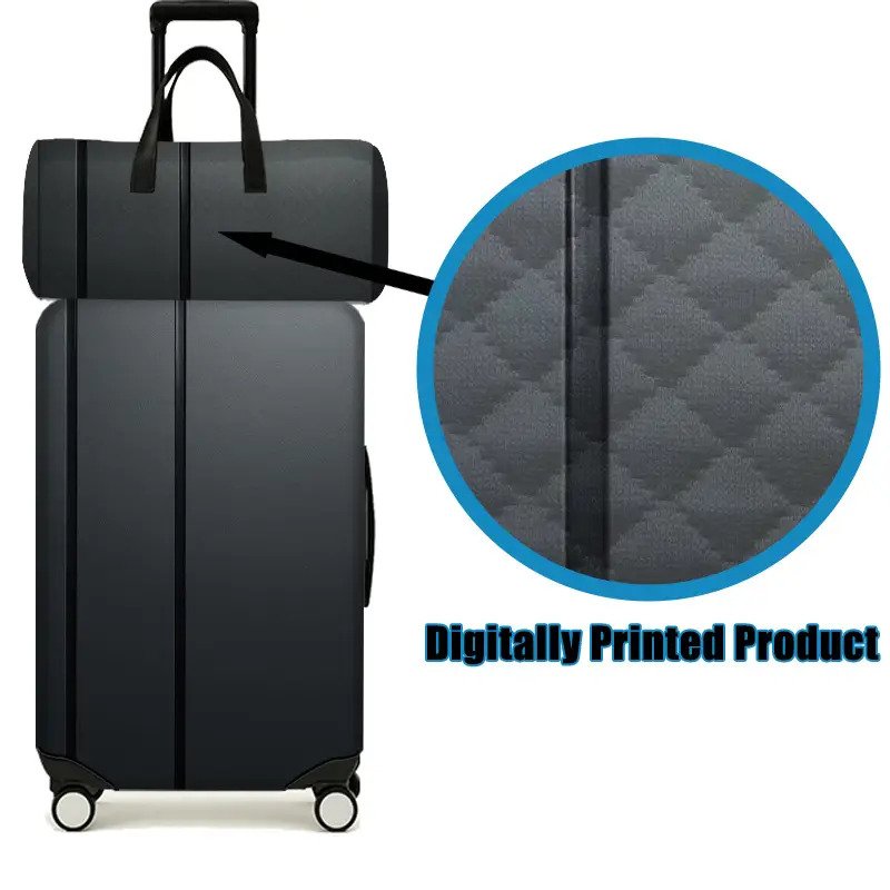 Black Striped Pattern Printed Luggage Set
