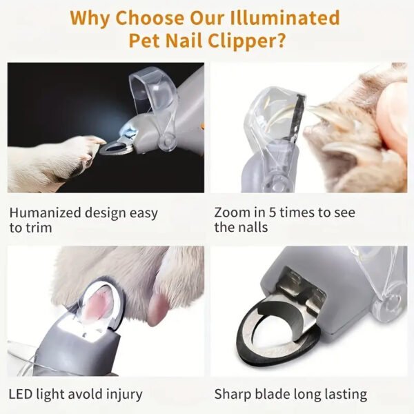 Cat And Dog Nail Clippers With LED Lights