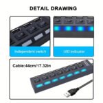 Multi Port USB Splitter Hub with Independent Power