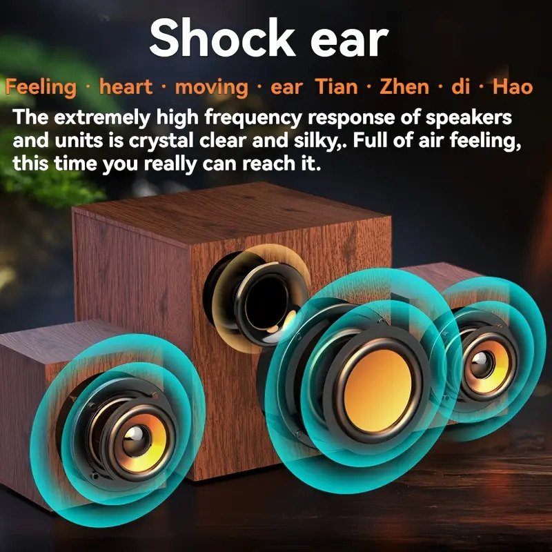 Solid Wood Computer Speaker System