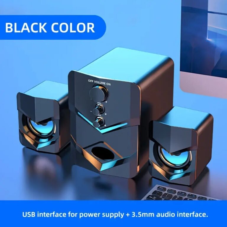 Stereo Desktop Speaker with LED Ambient Lighting