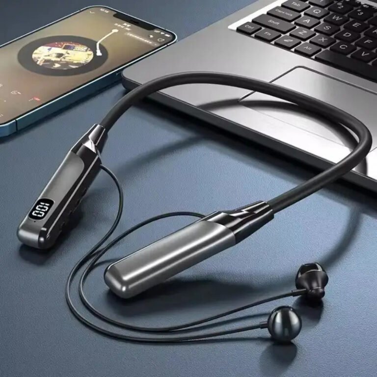 Wireless Neckband Headphones With Display