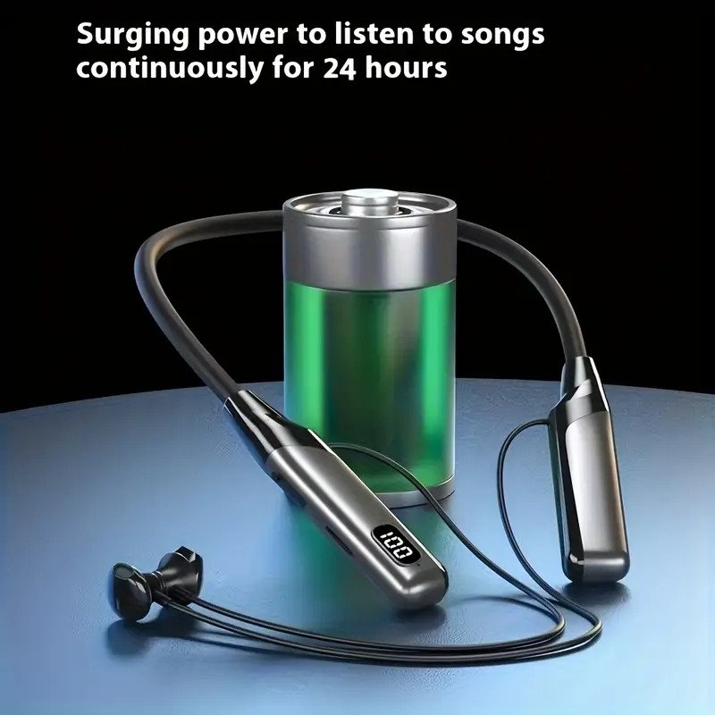 Wireless Neckband Headphones With Display